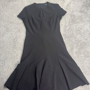 Lauren Ralph Lauren Women's 8 Black Fit and Flare Dress Open Chest Zip Back